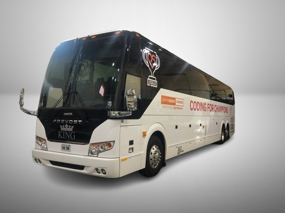 Custom Olive Branch kosher restaurant bus wrap designed for mobile food branding by Toronto Car Wrap experts